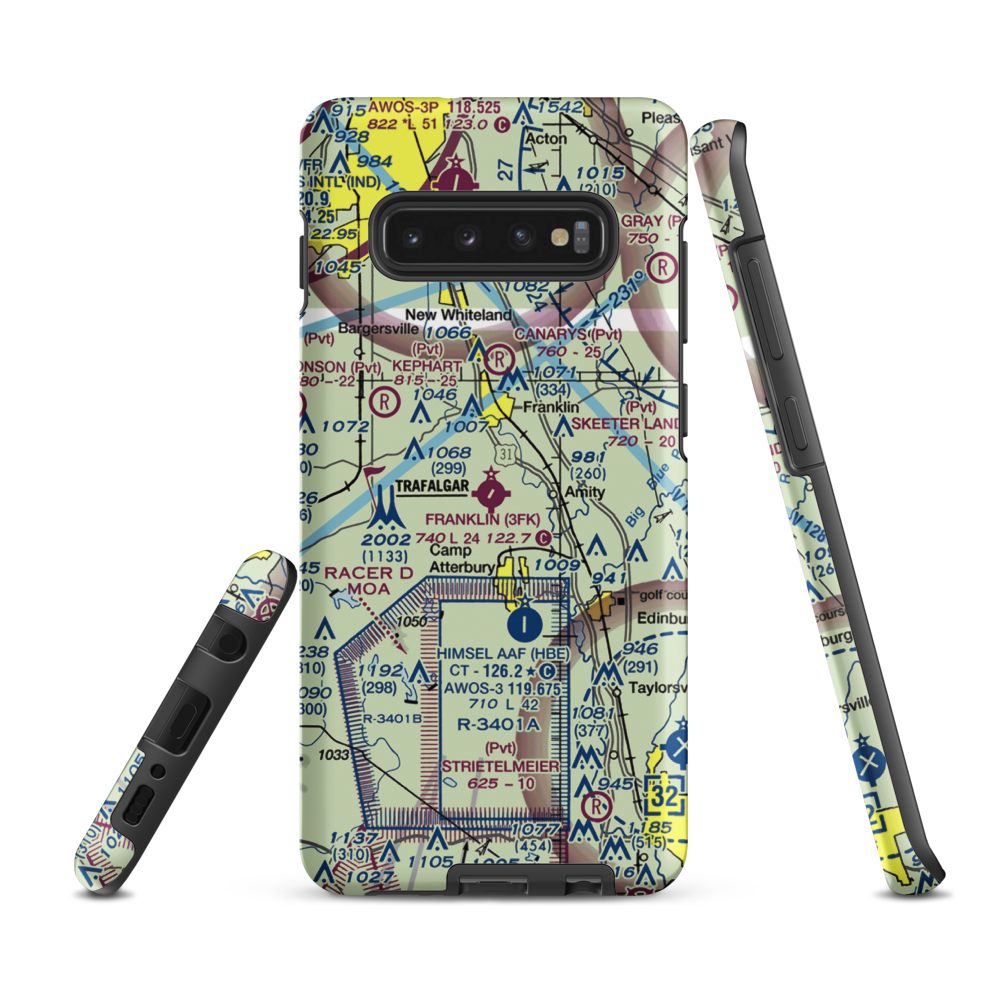 Franklin Flying Field (3FK) VFR Sectional Samsung Phone Case Samsung Galaxy S10 Plus model shown