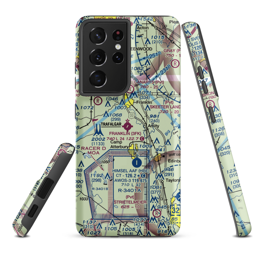Franklin Flying Field (3FK) VFR Sectional Samsung Phone Case Samsung Galaxy S21 Ultra model shown