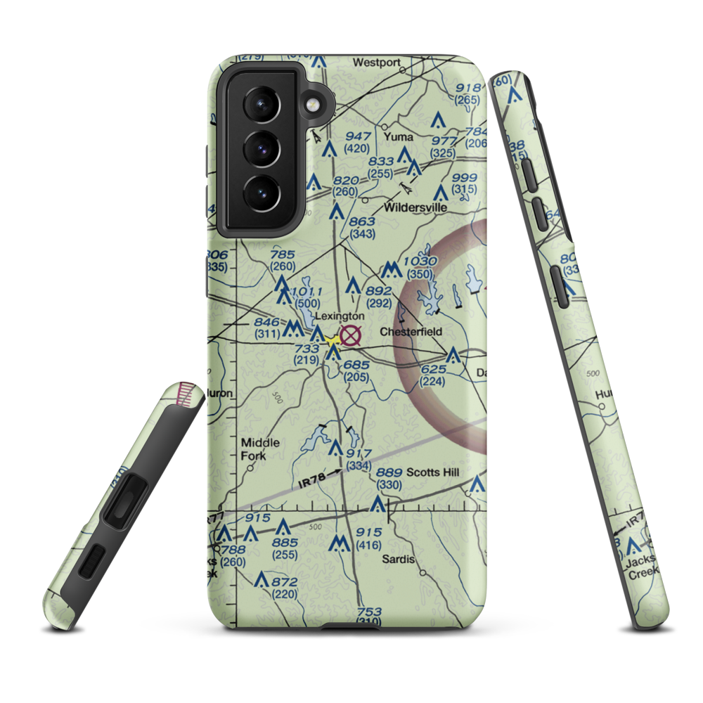 Franklin Wilkins Airport (M52) VFR Sectional Samsung Phone Case Samsung Galaxy S21 Plus model shown