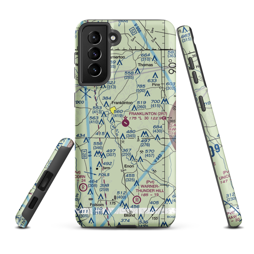 Franklinton Airport (2R7) VFR Sectional Samsung Phone Case Samsung Galaxy S21 Plus model shown