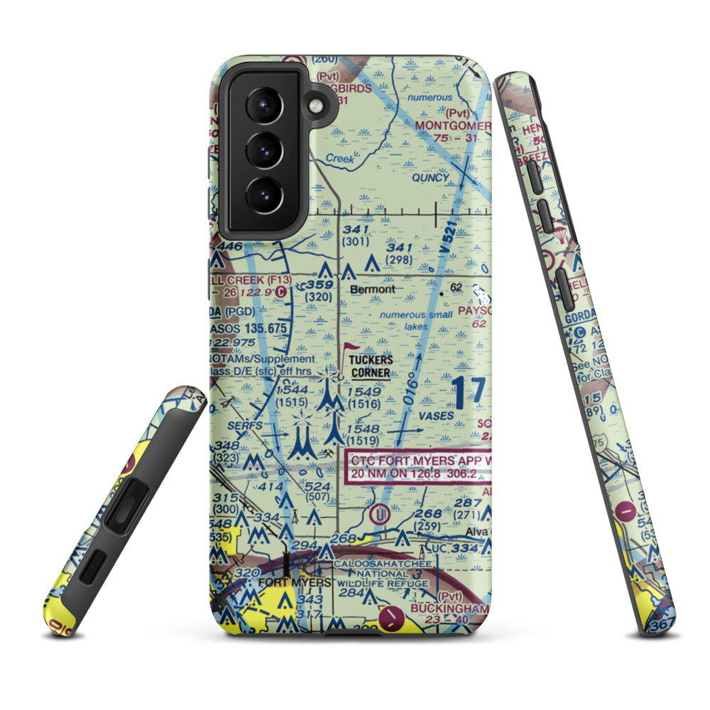 Fred Babcock Airport (40FL) VFR Sectional Samsung Phone Case Samsung Galaxy S21 FE model shown