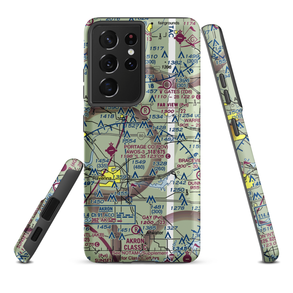 Freedom Air Field (7D6) VFR Sectional Samsung Phone Case Samsung Galaxy S21 Plus model shown