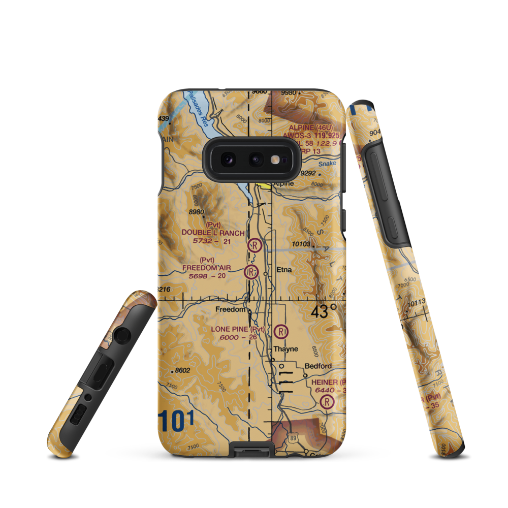 Freedom Air Ranch Airport (0WY0) VFR Sectional Samsung Phone Case Samsung Galaxy S10e model shown