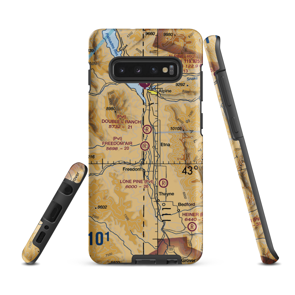 Freedom Air Ranch Airport (0WY0) VFR Sectional Samsung Phone Case Samsung Galaxy S10 Plus model shown