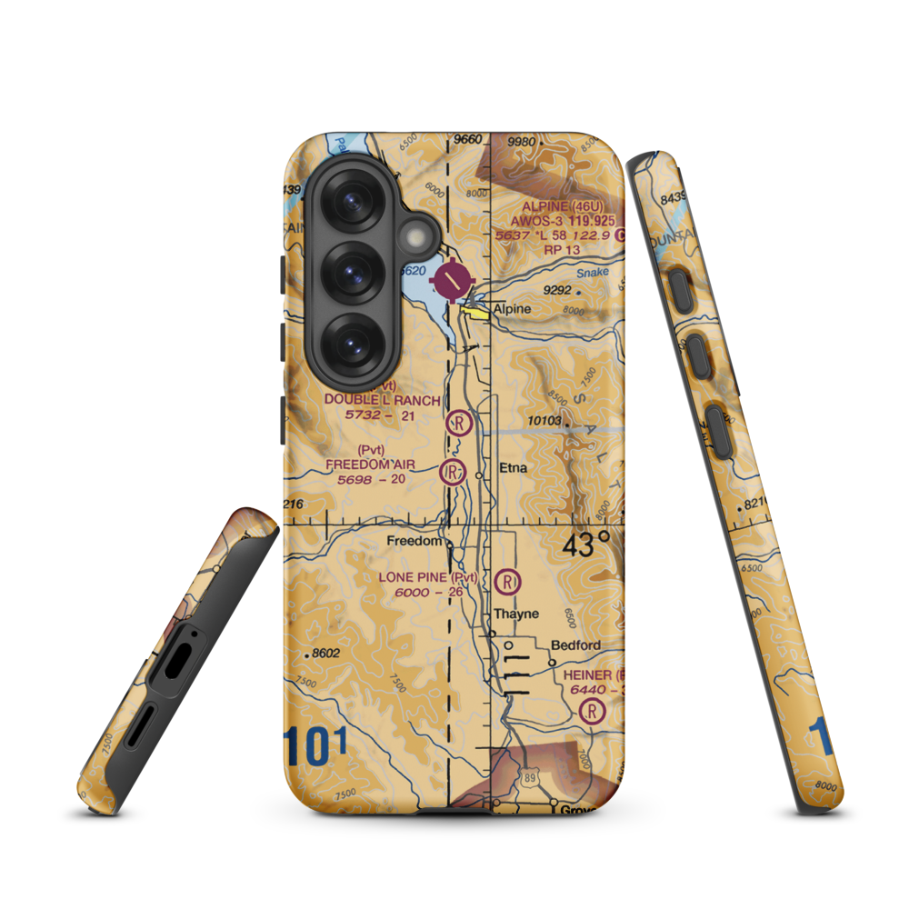 Freedom Air Ranch Airport (0WY0) VFR Sectional Samsung Phone Case Samsung Galaxy S25 model shown