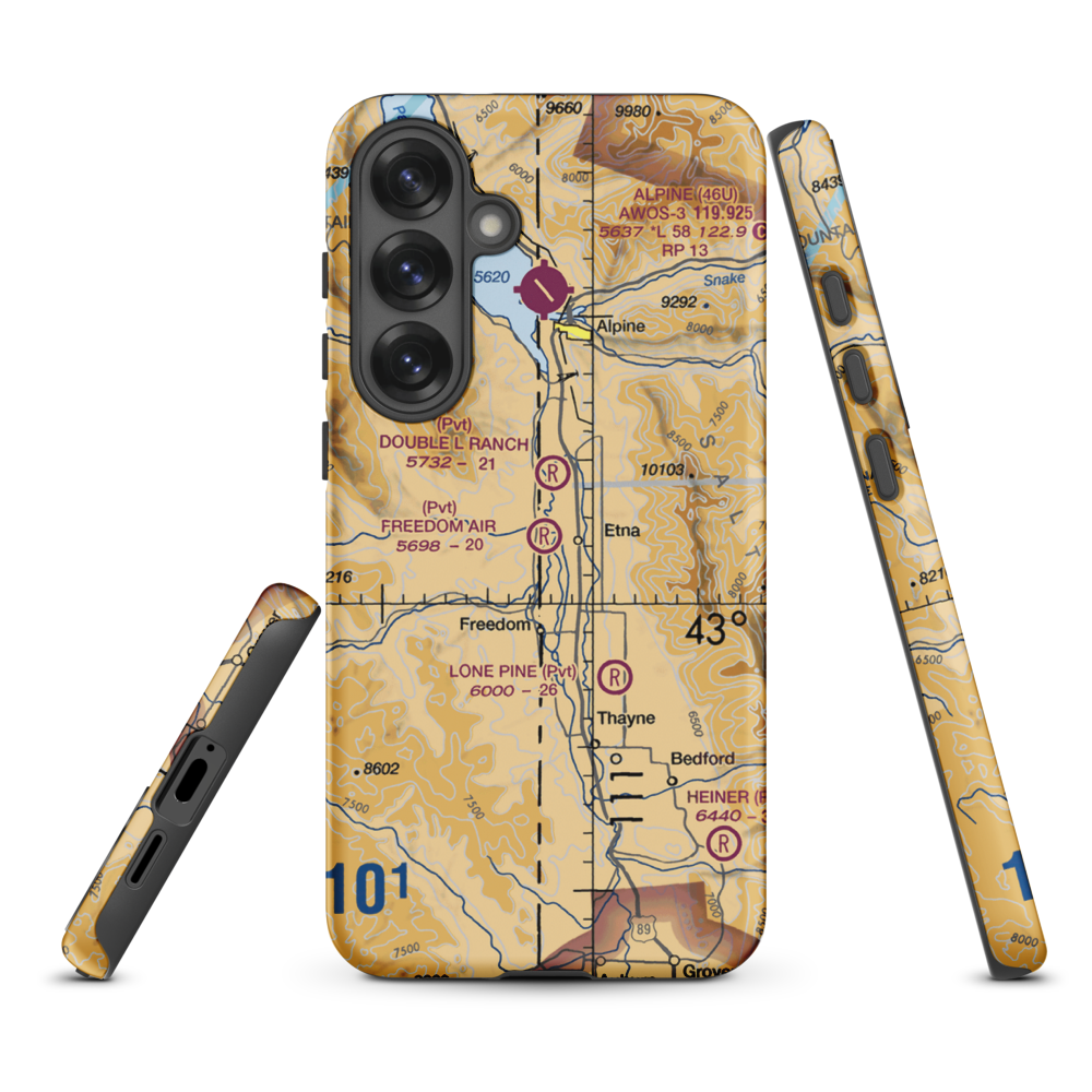 Freedom Air Ranch Airport (0WY0) VFR Sectional Samsung Phone Case Samsung Galaxy S25 Plus model shown