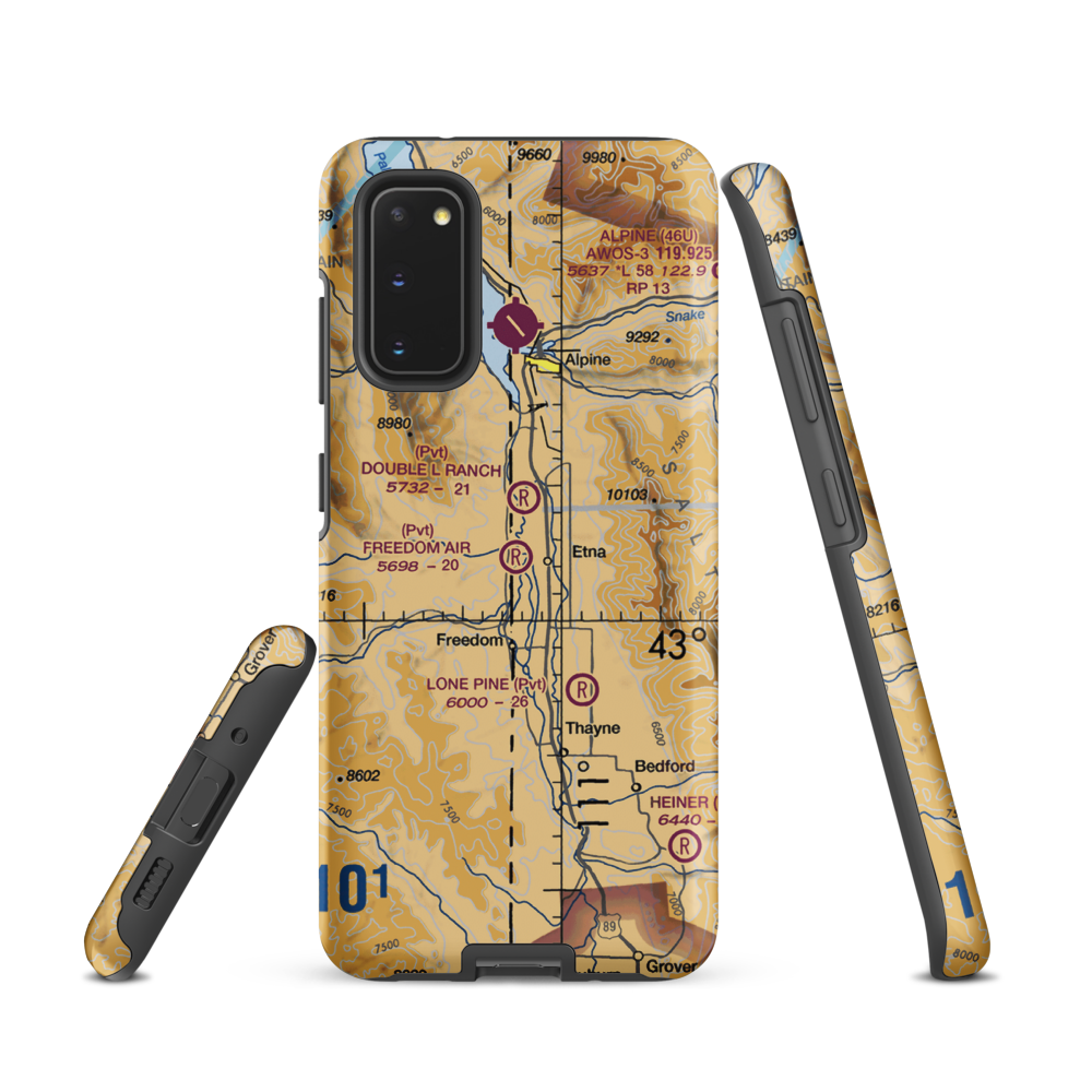 Freedom Air Ranch Airport (0WY0) VFR Sectional Samsung Phone Case Samsung Galaxy S20 model shown