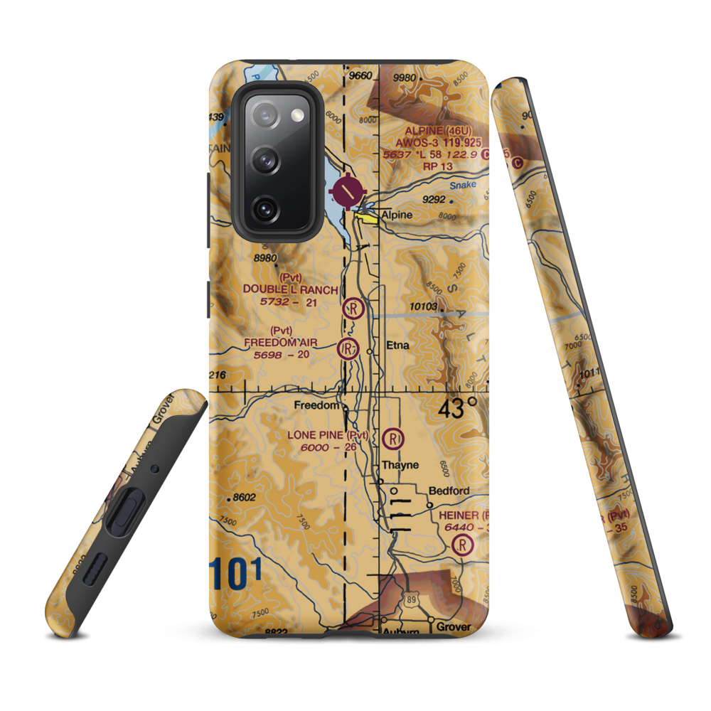 Freedom Air Ranch Airport (0WY0) VFR Sectional Samsung Phone Case Samsung Galaxy S20 FE model shown