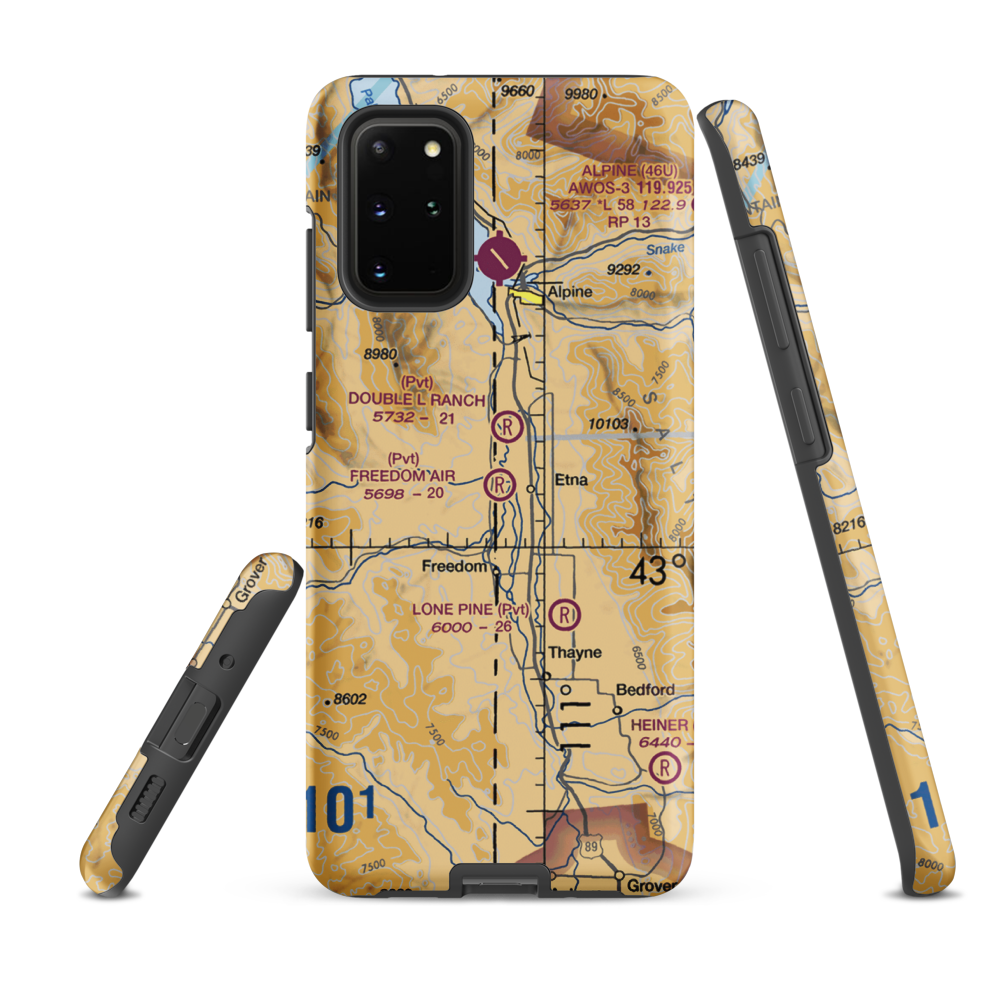 Freedom Air Ranch Airport (0WY0) VFR Sectional Samsung Phone Case Samsung Galaxy S20 Plus model shown