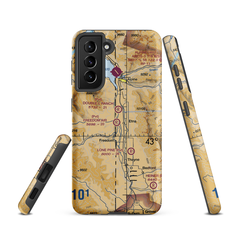 Freedom Air Ranch Airport (0WY0) VFR Sectional Samsung Phone Case Samsung Galaxy S21 model shown
