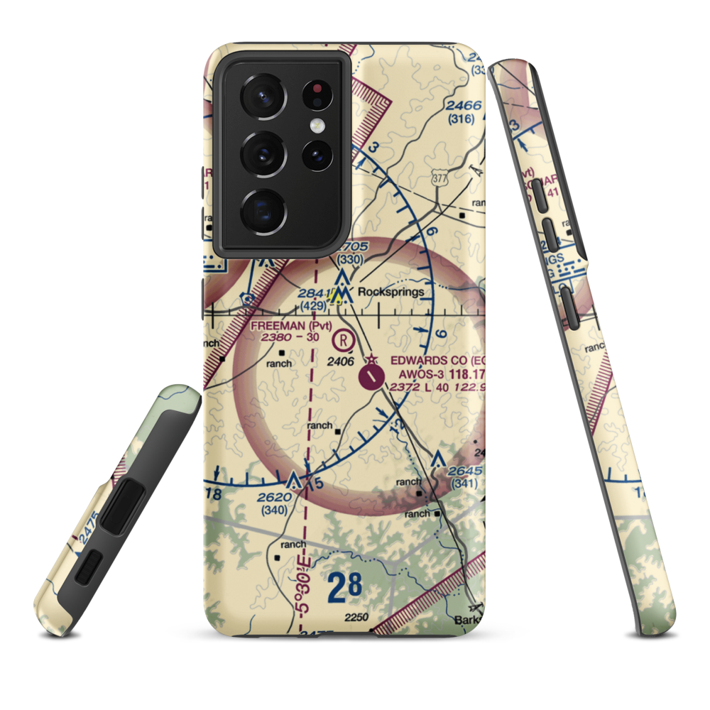 Freeman Ranch Airport (8TX2) VFR Sectional Samsung Phone Case Samsung Galaxy S21 Plus model shown
