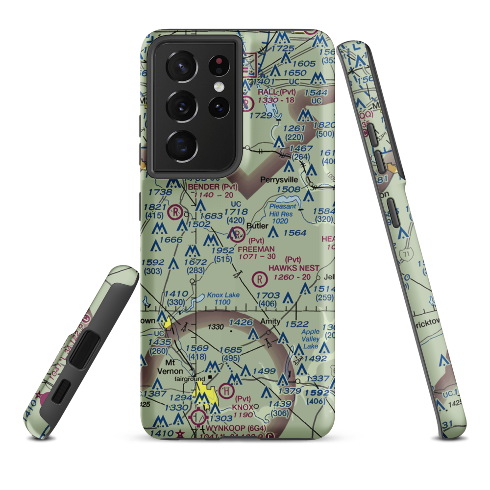 Freeman Swank Farms Airport (0OH5) VFR Sectional Samsung Phone Case Samsung Galaxy S21 Ultra model shown