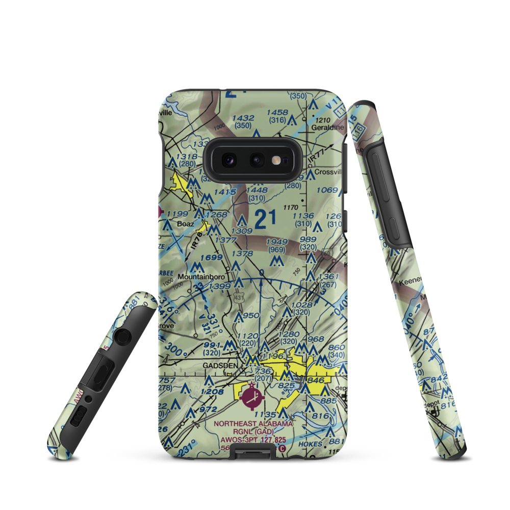 Fricks Field Airport (8AL3) VFR Sectional Samsung Phone Case Samsung Galaxy S10e model shown
