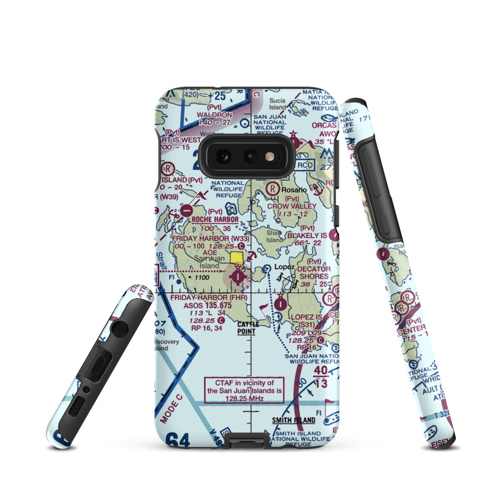 Friday Harbor Seaplane Base (W33) VFR Sectional Samsung Phone Case Samsung Galaxy S10 Plus model shown