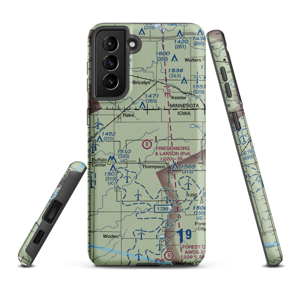 Friesenborg & Larson Airport (IA70) VFR Sectional Samsung Phone Case Samsung Galaxy S21 FE model shown