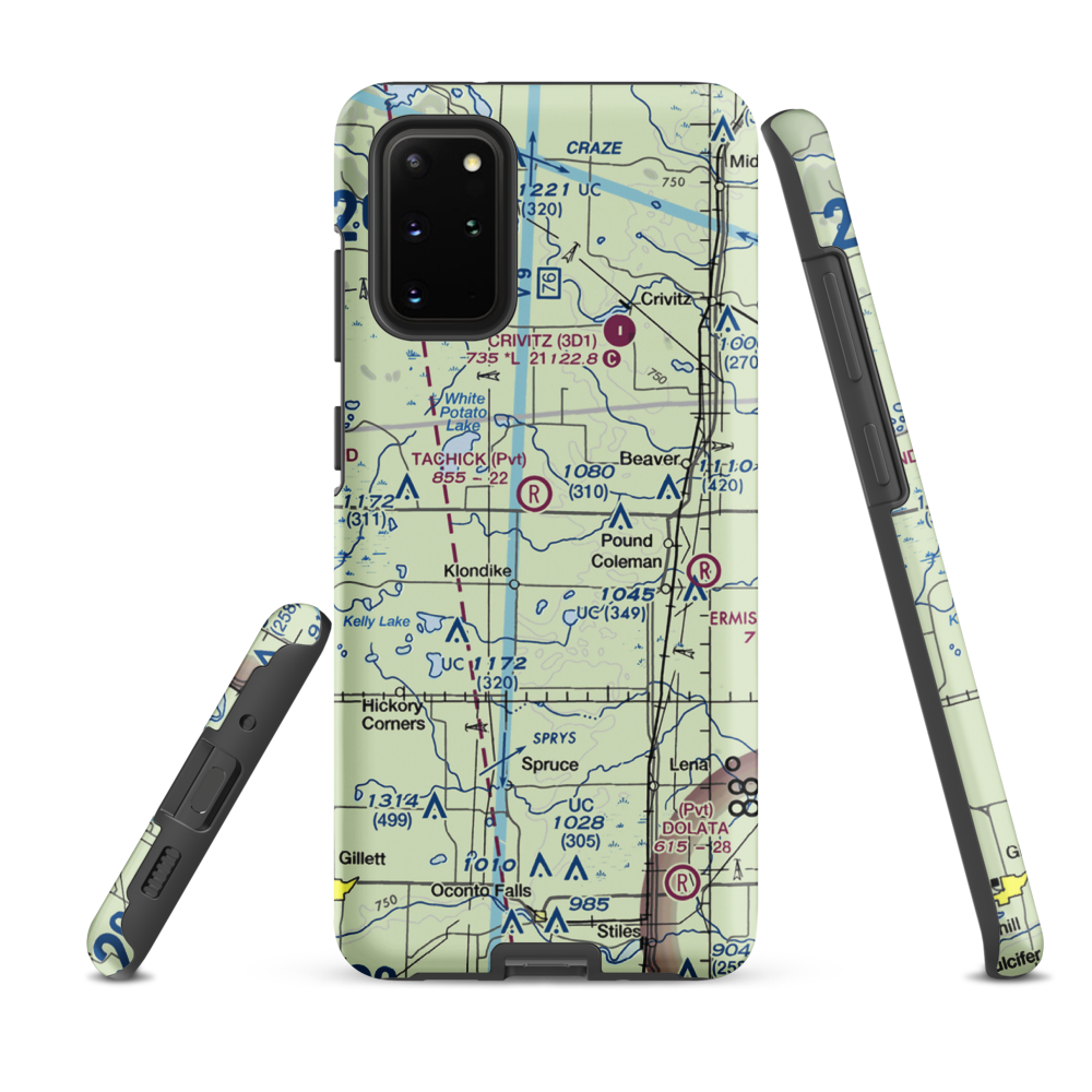 Frievalt Airport (WS11) VFR Sectional Samsung Phone Case Samsung Galaxy S20 Plus model shown