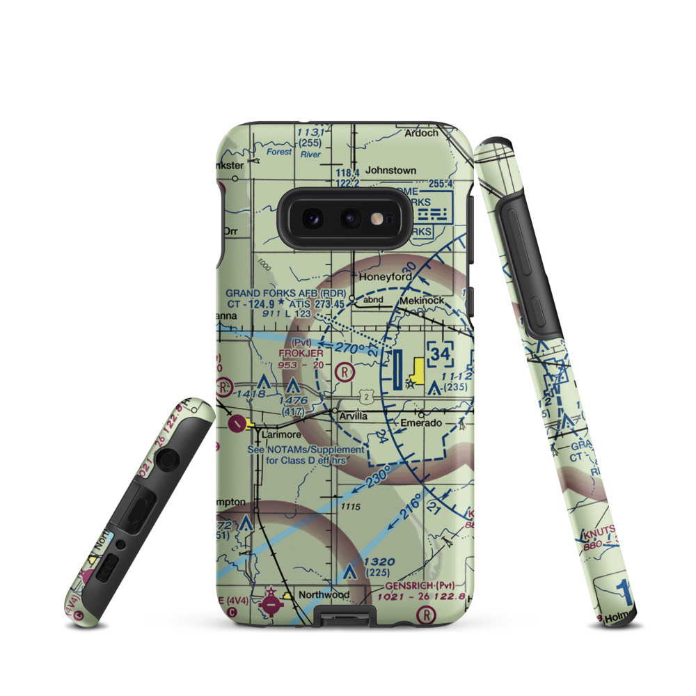 Frokjer Airport (ND60) VFR Sectional Samsung Phone Case Samsung Galaxy S10 Plus model shown