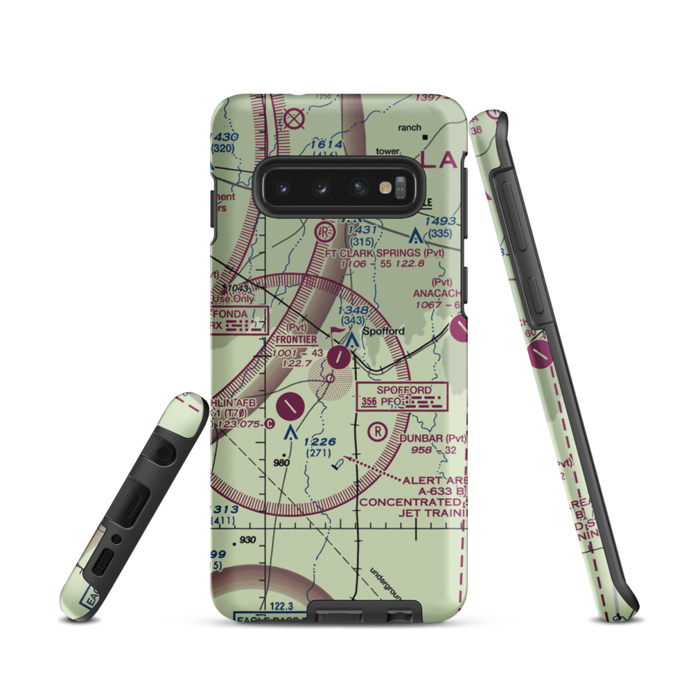 Frontier Airport (55XS) VFR Sectional Samsung Phone Case Samsung Galaxy S10 model shown