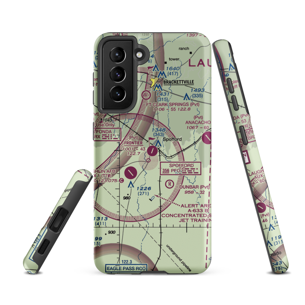 Frontier Airport (55XS) VFR Sectional Samsung Phone Case Samsung Galaxy S21 FE model shown