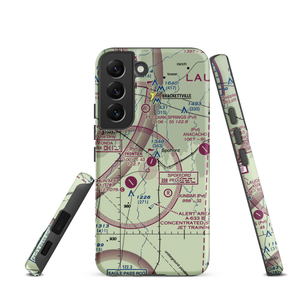 Frontier Airport (55XS) VFR Sectional Samsung Phone Case Samsung Galaxy S22 model shown