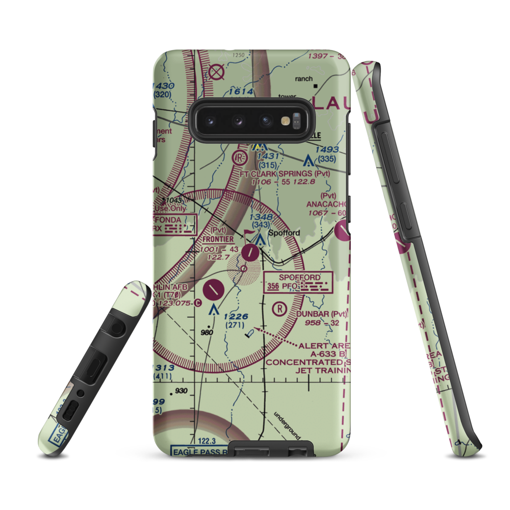 Frontier Airport (55XS) VFR Sectional Samsung Phone Case Samsung Galaxy S10 Plus model shown