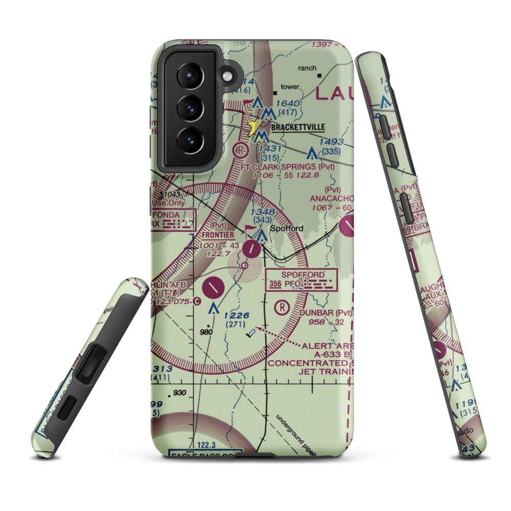 Frontier Airport (55XS) VFR Sectional Samsung Phone Case Samsung Galaxy S21 Plus model shown