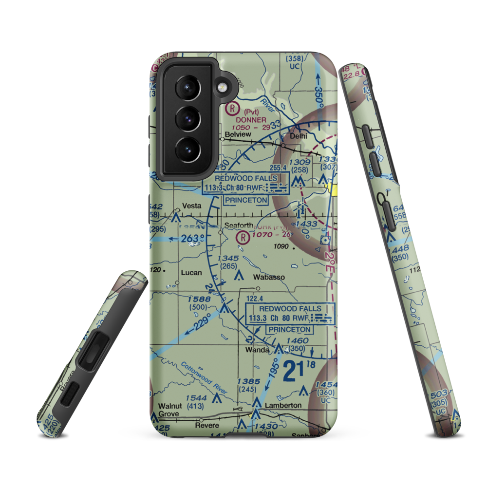 Fuhr Flying Svc Airport (60MN) VFR Sectional Samsung Phone Case Samsung Galaxy S21 FE model shown