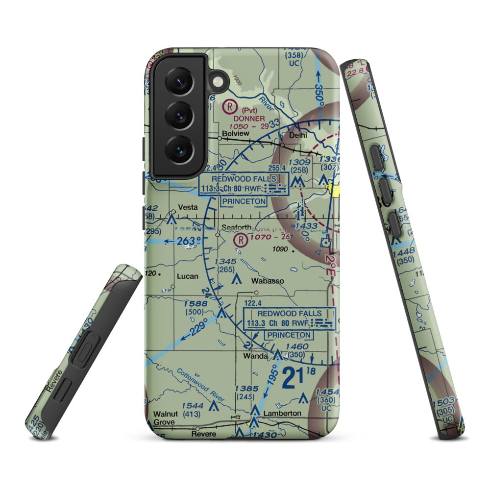 Fuhr Flying Svc Airport (60MN) VFR Sectional Samsung Phone Case Samsung Galaxy S22 Plus model shown