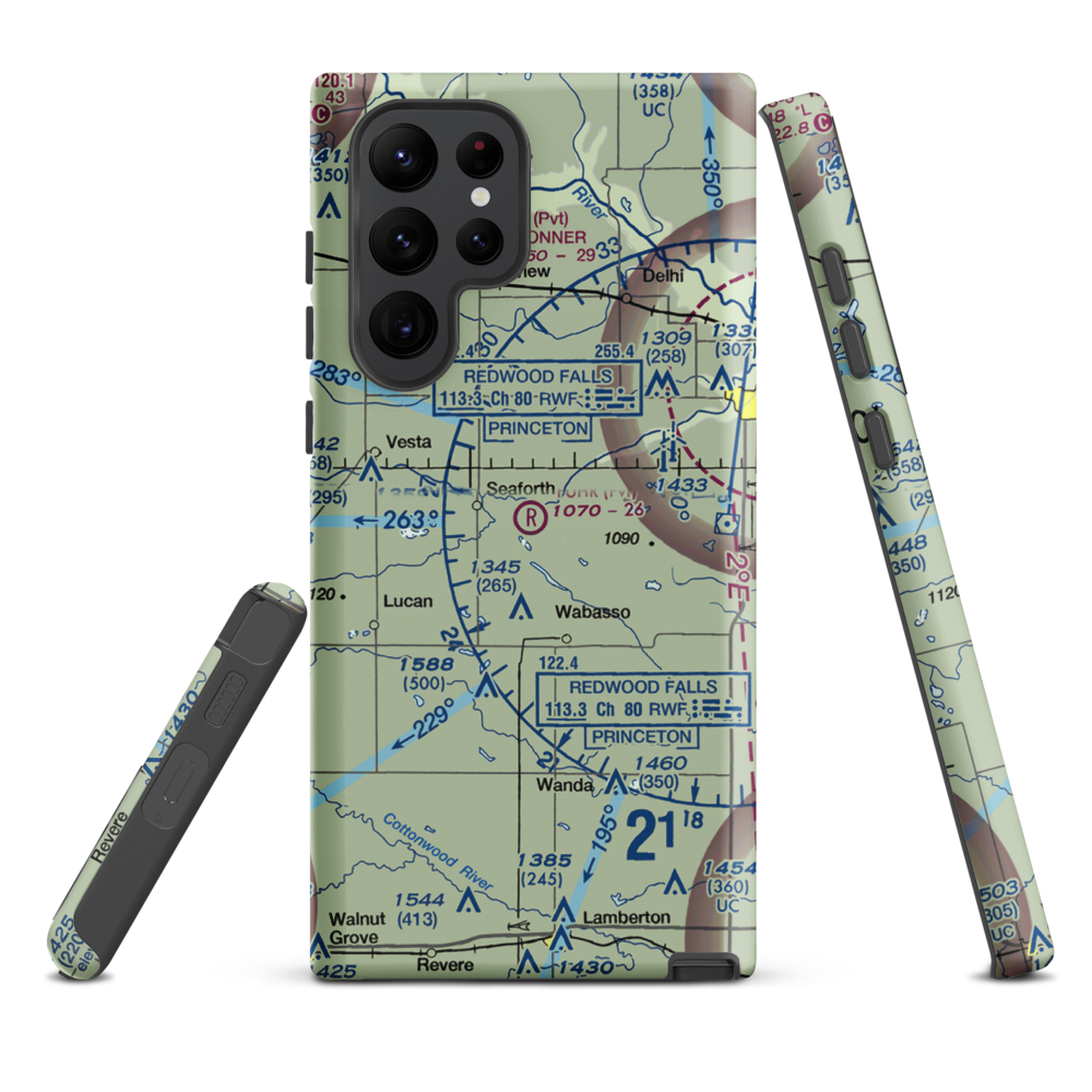 Fuhr Flying Svc Airport (60MN) VFR Sectional Samsung Phone Case Samsung Galaxy S22 Ultra model shown