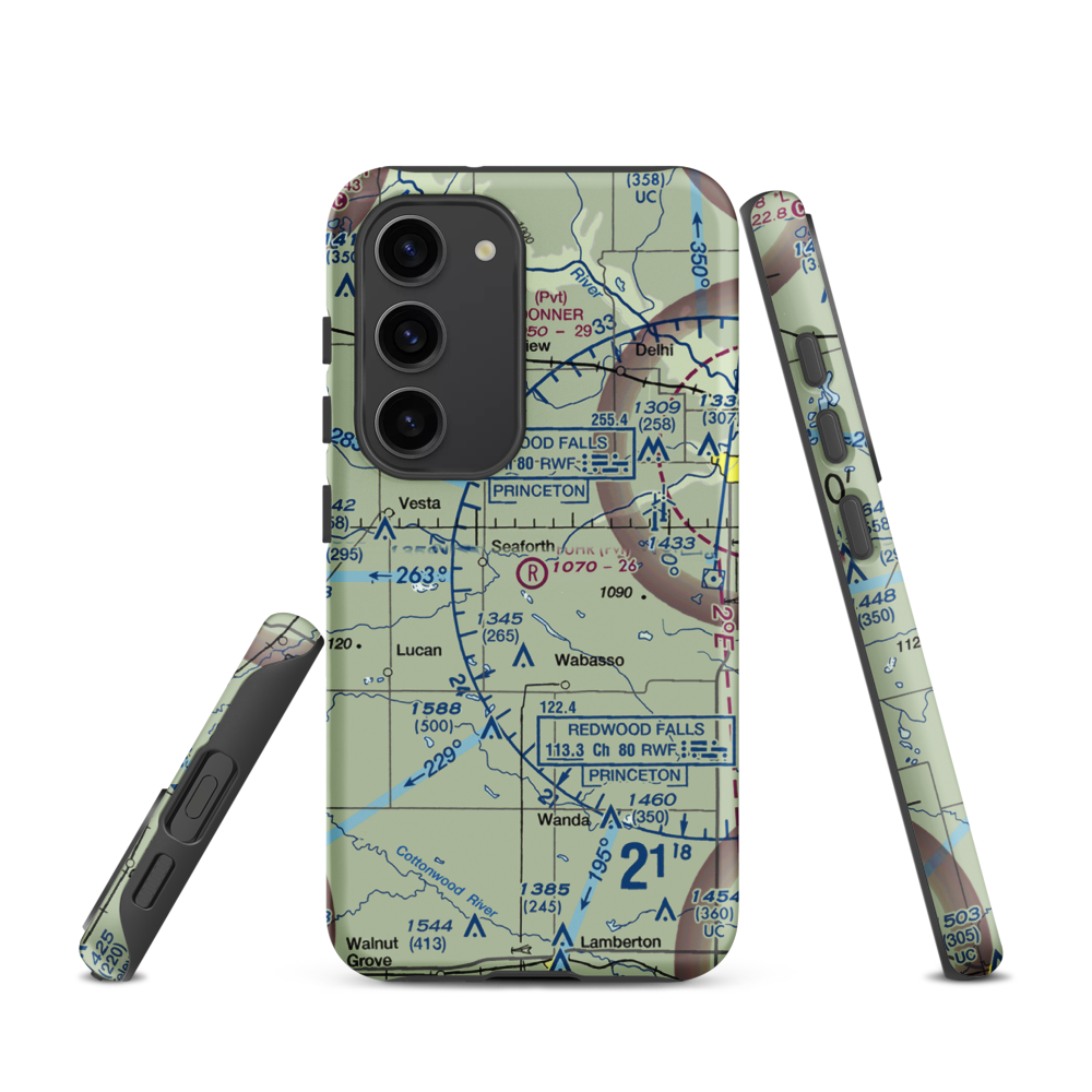 Fuhr Flying Svc Airport (60MN) VFR Sectional Samsung Phone Case Samsung Galaxy S23 model shown