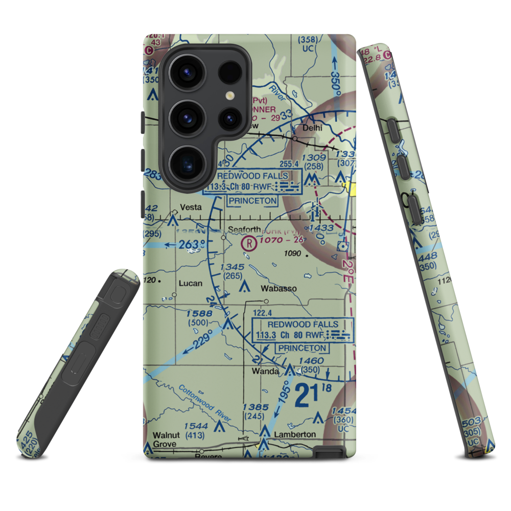 Fuhr Flying Svc Airport (60MN) VFR Sectional Samsung Phone Case Samsung Galaxy S23 Ultra model shown