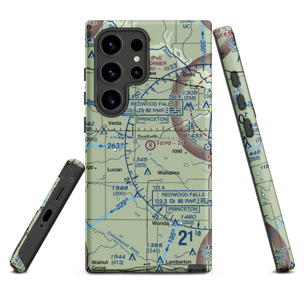 Fuhr Flying Svc Airport (60MN) VFR Sectional Samsung Phone Case Samsung Galaxy S24 Ultra model shown