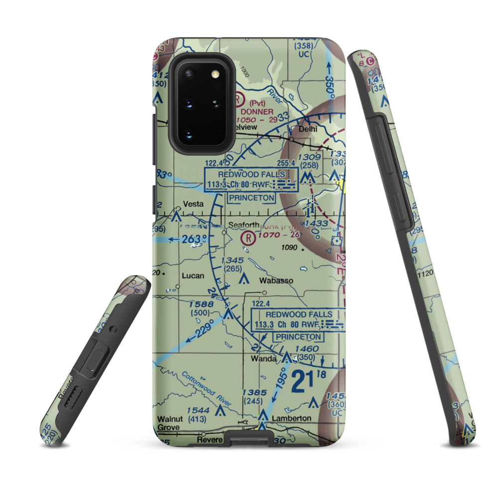 Fuhr Flying Svc Airport (60MN) VFR Sectional Samsung Phone Case Samsung Galaxy S20 Plus model shown