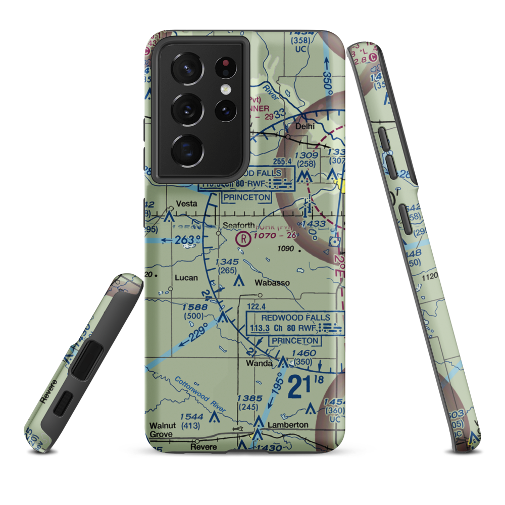 Fuhr Flying Svc Airport (60MN) VFR Sectional Samsung Phone Case Samsung Galaxy S21 Ultra model shown