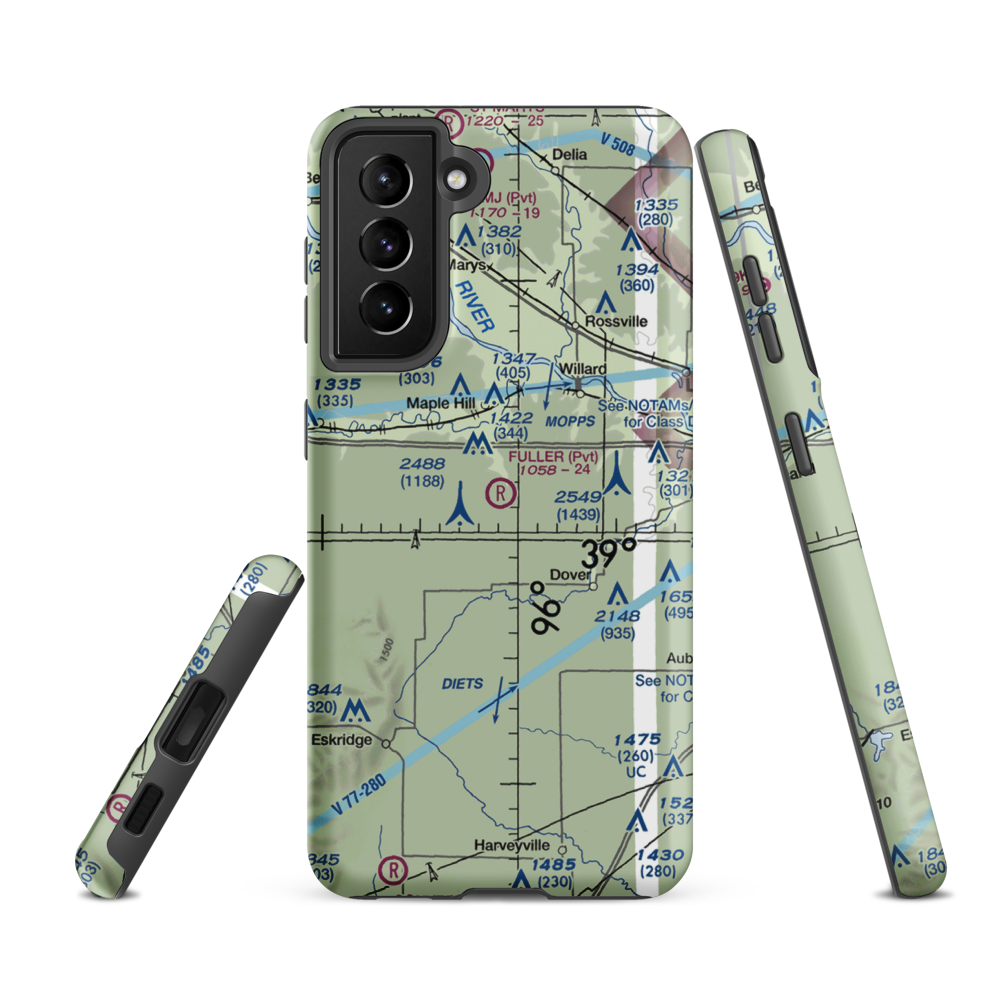 Fuller Airfield (95KS) VFR Sectional Samsung Phone Case Samsung Galaxy S21 Ultra model shown