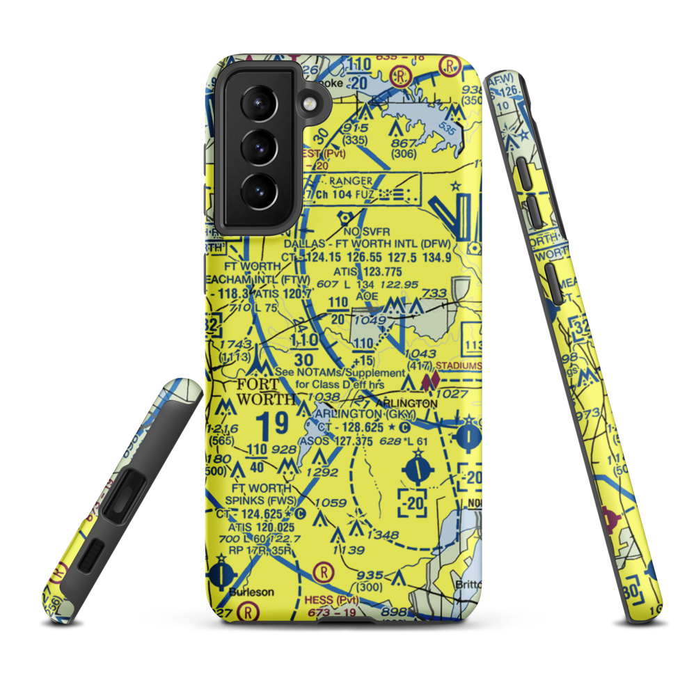 Fuller Airport (TS00) VFR Sectional Samsung Phone Case Samsung Galaxy S21 Plus model shown