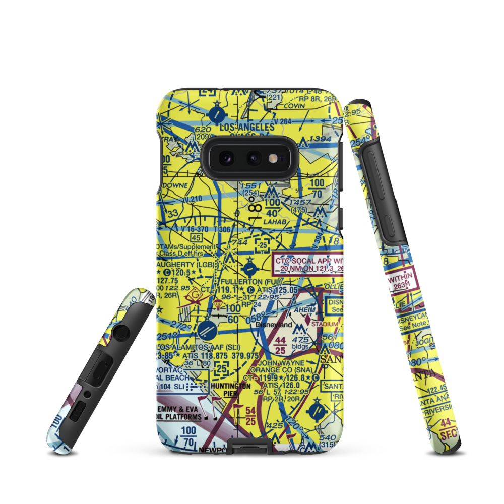 Fullerton Municipal Airport (FUL) VFR Sectional Samsung Phone Case Samsung Galaxy S10 Plus model shown