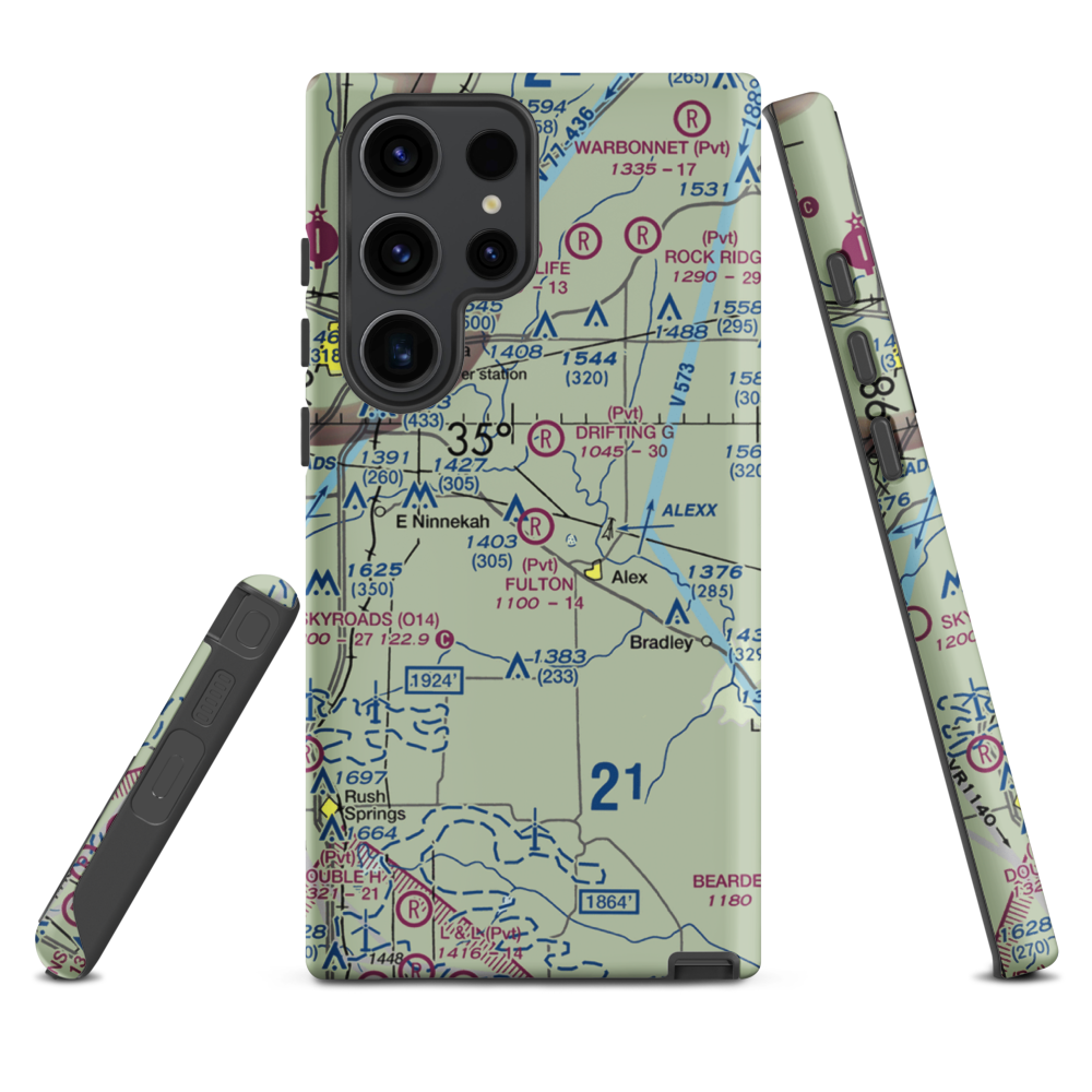 Fulton Airport (00AS) VFR Sectional Samsung Phone Case Samsung Galaxy S23 Ultra model shown