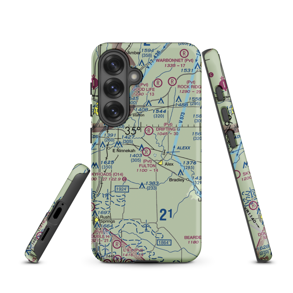 Fulton Airport (00AS) VFR Sectional Samsung Phone Case Samsung Galaxy S25 model shown