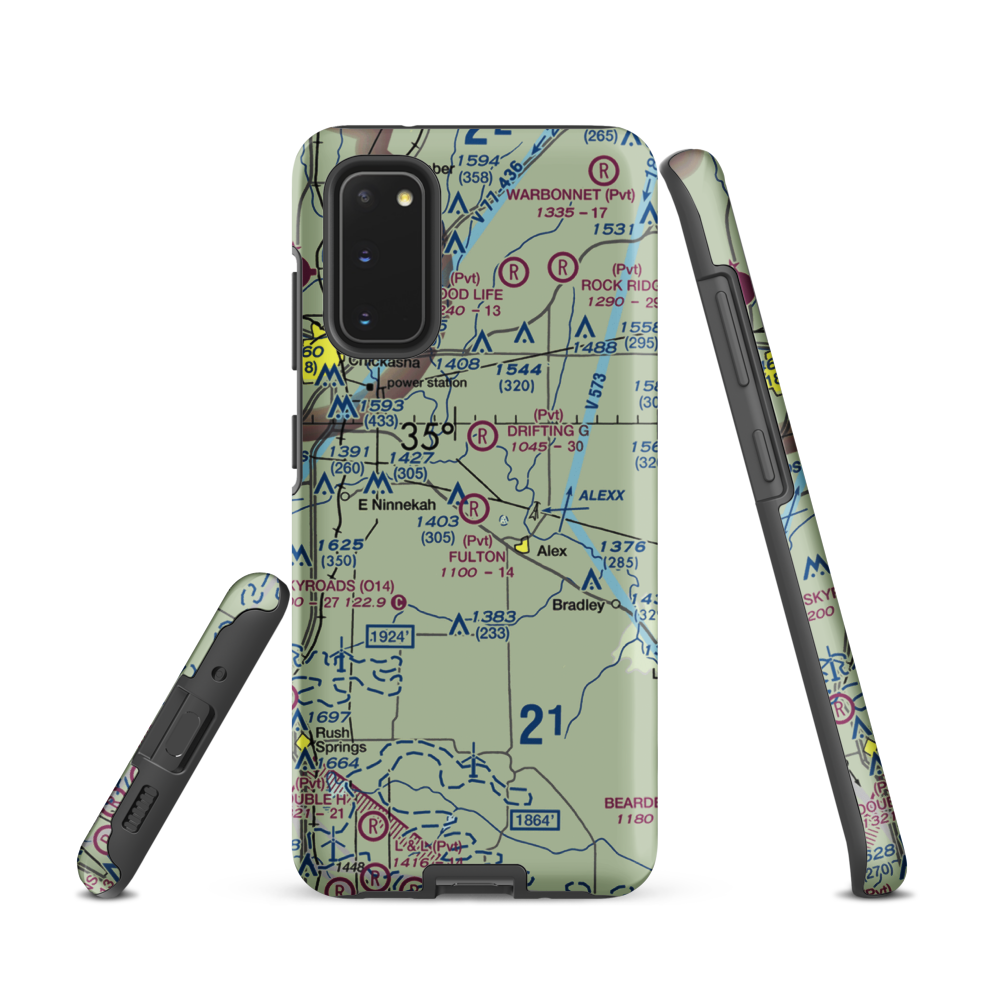 Fulton Airport (00AS) VFR Sectional Samsung Phone Case Samsung Galaxy S20 model shown