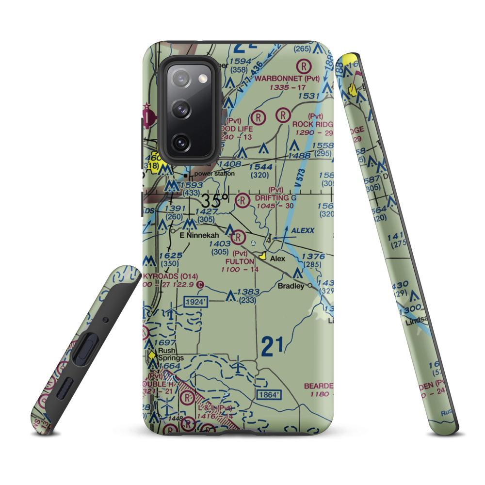 Fulton Airport (00AS) VFR Sectional Samsung Phone Case Samsung Galaxy S20 FE model shown