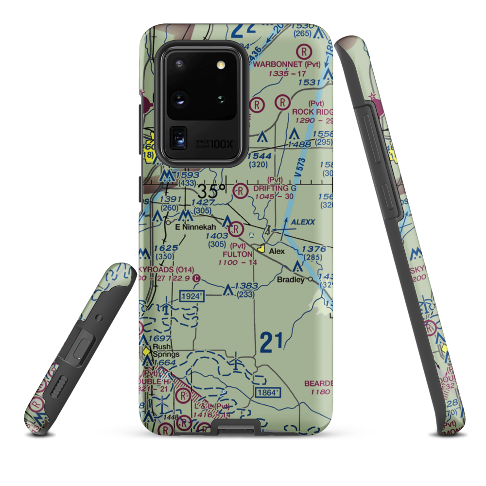 Fulton Airport (00AS) VFR Sectional Samsung Phone Case Samsung Galaxy S20 Ultra model shown