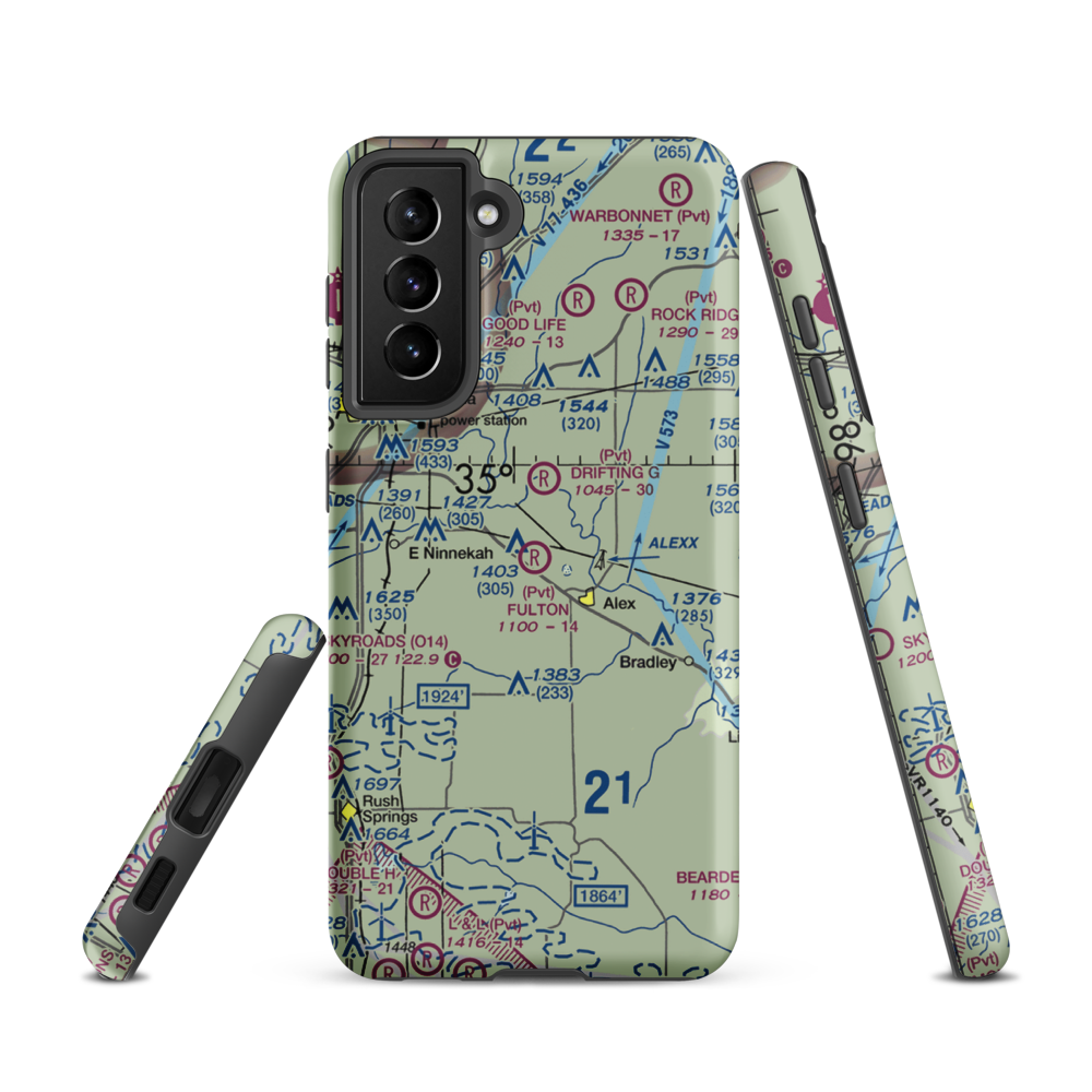 Fulton Airport (00AS) VFR Sectional Samsung Phone Case Samsung Galaxy S21 model shown