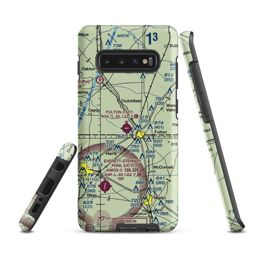 Fulton Airport (1M7) VFR Sectional Samsung Phone Case Samsung Galaxy S10 Plus model shown