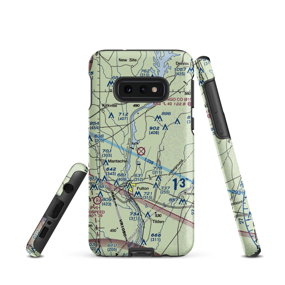 Fulton-Itawamba County Airport (11M) VFR Sectional Samsung Phone Case Samsung Galaxy S10 Plus model shown