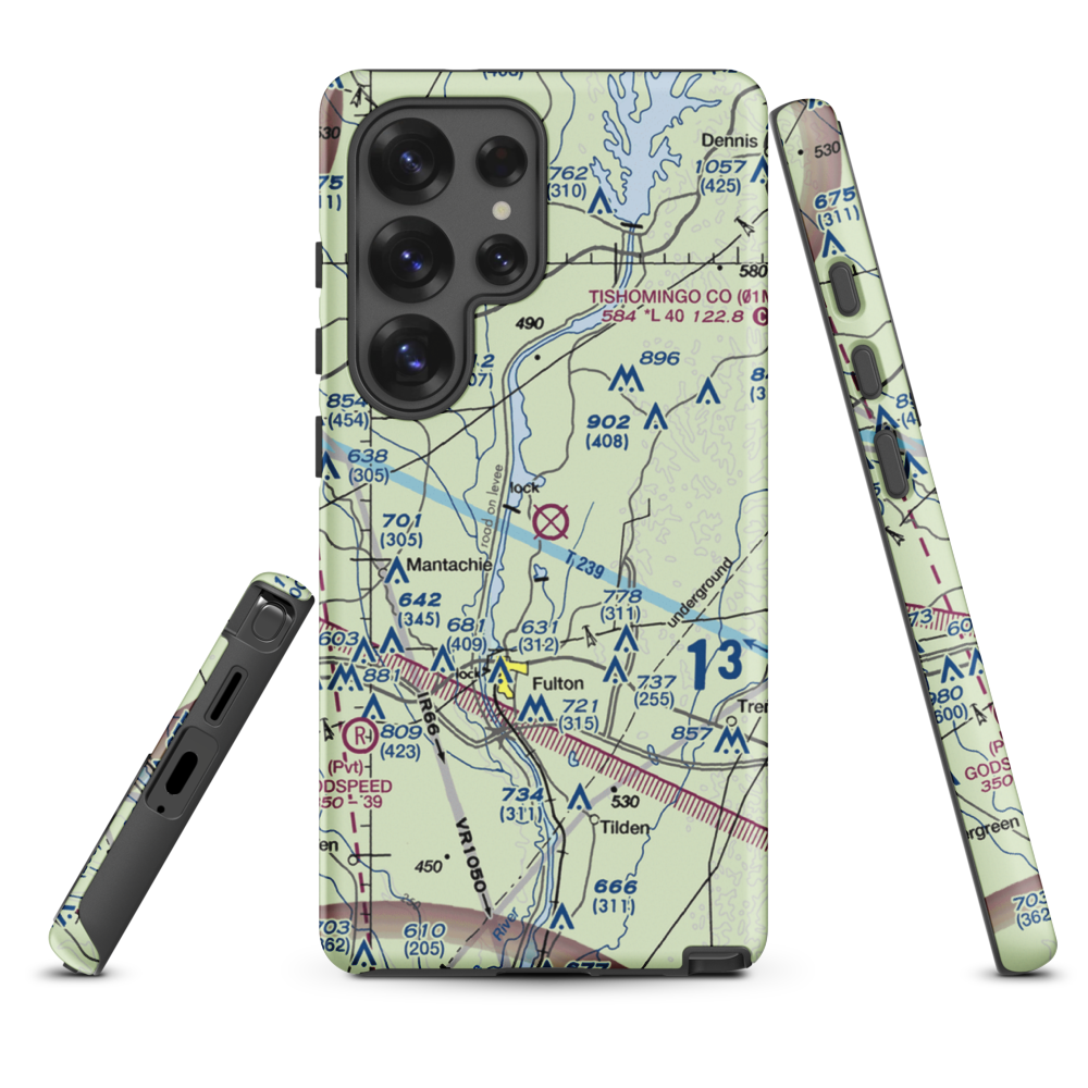 Fulton-Itawamba County Airport (11M) VFR Sectional Samsung Phone Case Samsung Galaxy S25 Ultra model shown