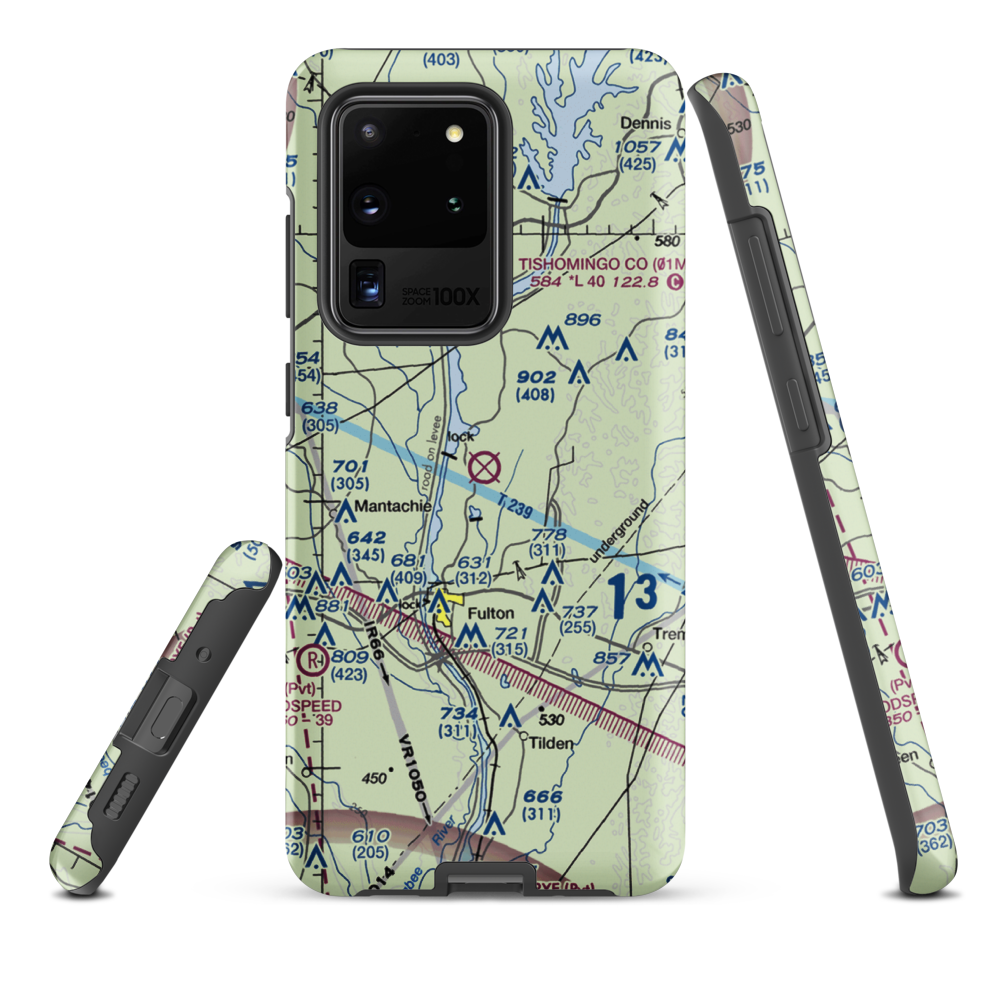 Fulton-Itawamba County Airport (11M) VFR Sectional Samsung Phone Case Samsung Galaxy S20 Ultra model shown
