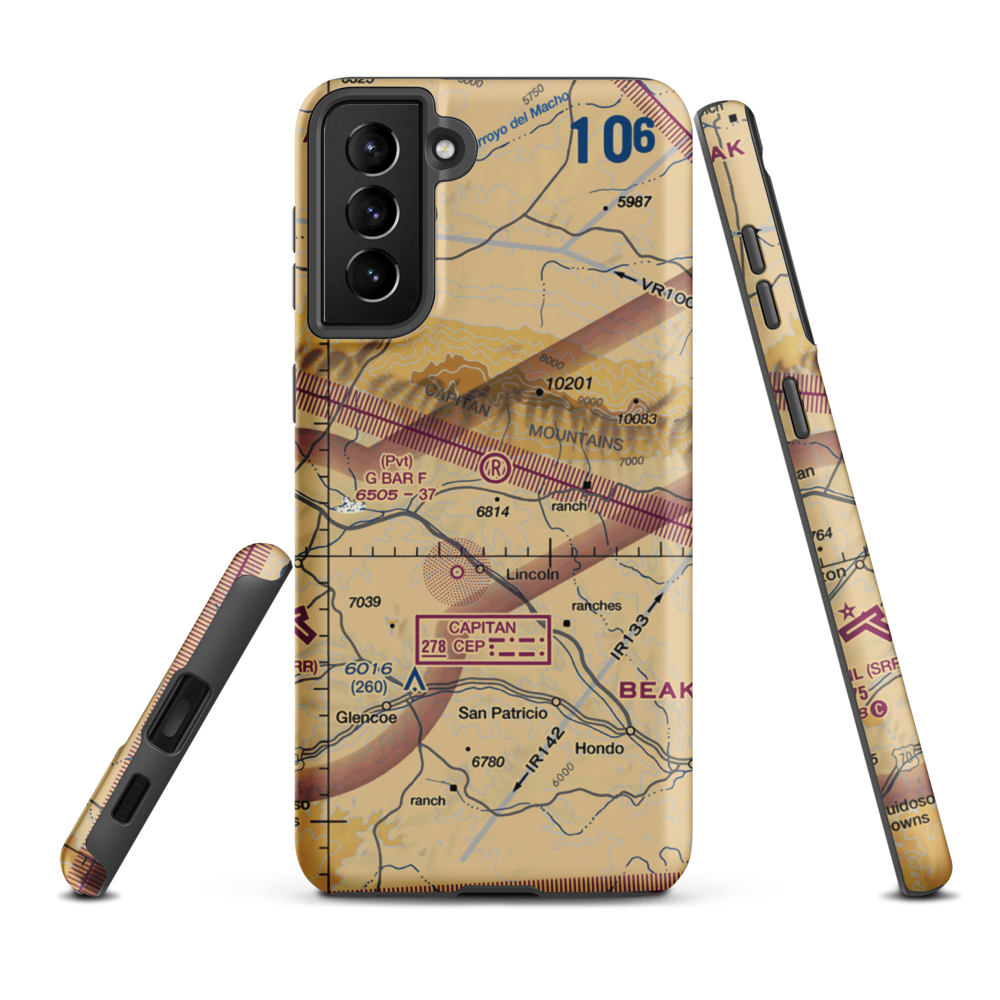 G Bar F Ranch Airport (NM84) VFR Sectional Samsung Phone Case Samsung Galaxy S21 Plus model shown