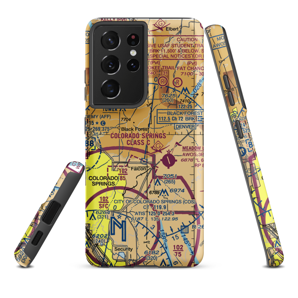 G W Flanders Ranch Strip (CO54) VFR Sectional Samsung Phone Case Samsung Galaxy S21 Ultra model shown