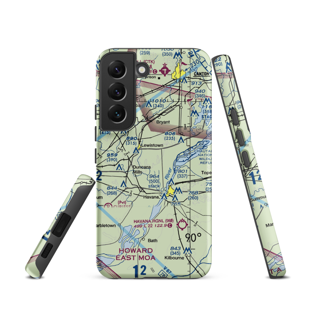 G. Bray Airport (34IL) VFR Sectional Samsung Phone Case Samsung Galaxy S22 model shown